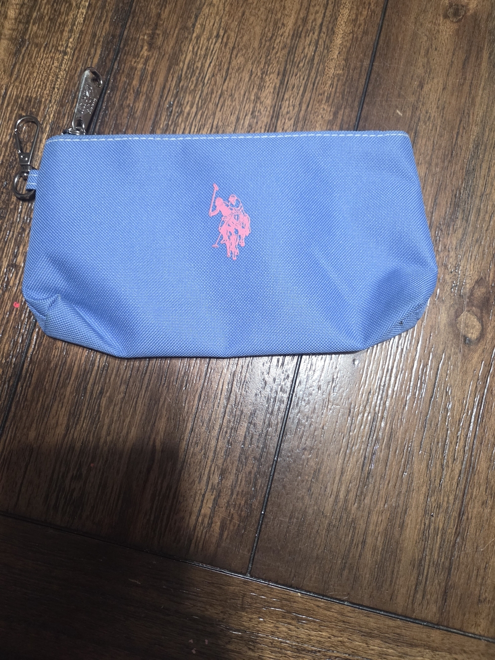 Ralph Lauren Blue Pouch with Pink Pony Logo